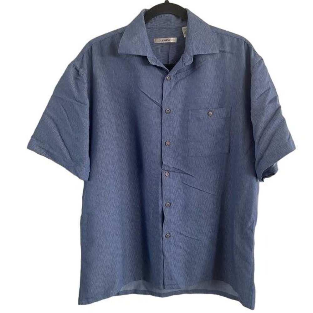 Moda Campia Moda Sz Medium Blue Hawaiian Button Down Short Sleeve Shirt